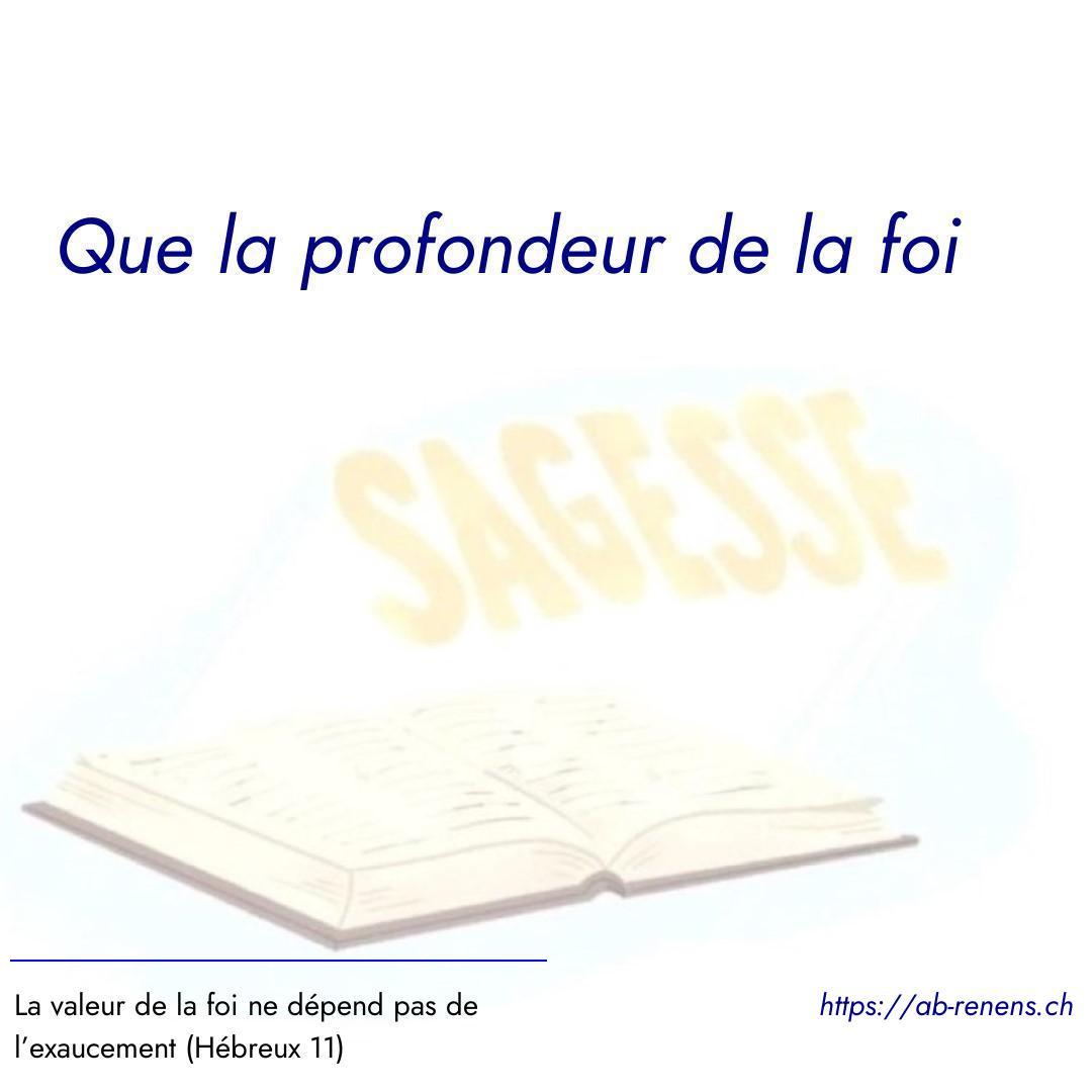 Pensé du jour avec une  bible dans le fond avec le mot sagesse. Nous pouvons retrouver ces images sur le compte Instagram eglise.renens.ab
