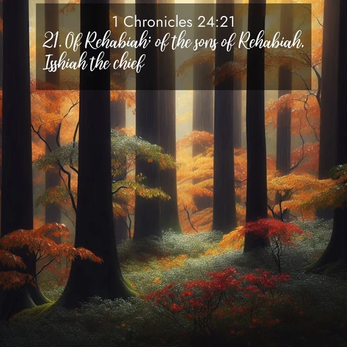 BasicEnglish 1 Chronicles  ; image nature: image with the bible verse :Of Rehabiah; of the sons of Rehabiah, Isshiah the chief. ; Admire our gallery of Bible verse images showcasing divine beauty in nature—whether snowy peaks or serene oceans. Each image is freely downloadable and perfect for personal or spiritual use. Share verses like KJV 1 Chronicles 24:21. Current verse is overlayed with the thematic nature scene : Autumn rain darkens tree trunks in the forest. ; 24:21