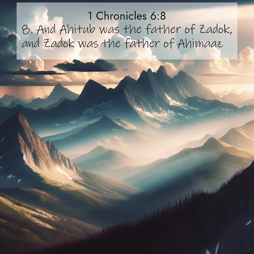 BasicEnglish 1 Chronicles  ; image nature: image with the bible verse :And Ahitub was the father of Zadok, and Zadok was the father of Ahimaaz, ; Discover inspiring Bible verse images featuring natural wonders like lush forests, sunny horizons, and cascading waterfalls. Perfect for wallpapers or spiritual encouragement. Download verses like KJV 1 Chronicles 6:8. Current verse is overlayed with the thematic nature scene : Summer storms build over mountain peaks at midday. ; 6:8