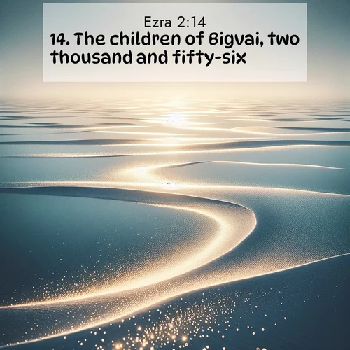 BasicEnglish Ezra  ; image nature: image with the bible verse :The children of Bigvai, two thousand and fifty-six. ; Browse our collection of vibrant Bible verse images set against calming backdrops like tropical shores, quiet woods, and majestic mountains. Download free wallpapers featuring KJV Ezra 2:14. Current verse is overlayed with the thematic nature scene : Summer heat waves ripple above salt flats stretching to the horizon. ; 2:14