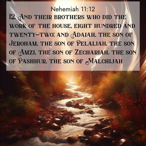 BBE Nehemiah 11:12 overlaying nature image scene: Autumn rain creates temporary streams in slot canyons.;12. And their brothers who did the work of the house, eight hundred and twenty-two; and Adaiah, the son of Jeroham, the son of Pelaliah, the son of Amzi, the son of Zechariah, the son of Pashhur, the son of Malchijah,
