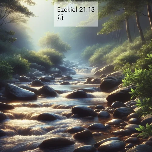 BasicEnglish Ezekiel  ; image nature: image with the bible verse :... ; Dive into a gallery of Bible verses illustrated by tropical beach scenes, featuring sparkling waves, seashells, and radiant sunrises. These images evoke divine peace and joy. Download and share inspiring verses like KJV Ezekiel 21:13. Current verse is overlayed with the thematic nature scene : A mountain stream tumbles over smooth rocks between banks of mountain laurel. ; 21:13