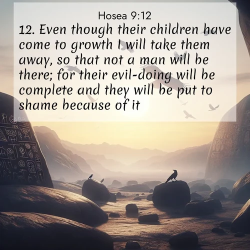 BBE Hosea 9:13 overlaying nature image scene: Wild flamingos wade through salt lake shallows. Sunset turns the water to liquid gold.;13. As I have seen a beast whose young have been taken from her, so Ephraim will give birth to children only for them to be put to death.