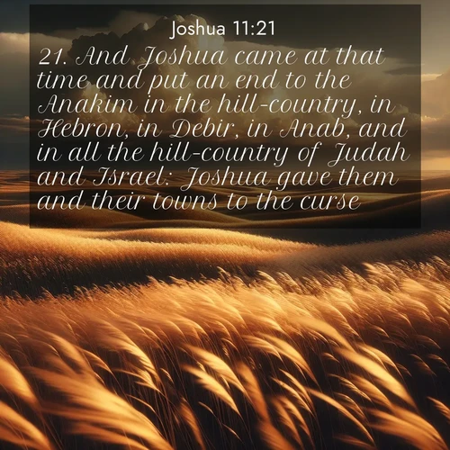 BBE Joshua 11:21 overlaying nature image scene: Prairie grass waves like a golden ocean. Storm clouds build towers on the horizon.;21. And Joshua came at that time and put an end to the Anakim in the hill-country, in Hebron, in Debir, in Anab, and in all the hill-country of Judah and Israel: Joshua gave them and their towns to the curse.