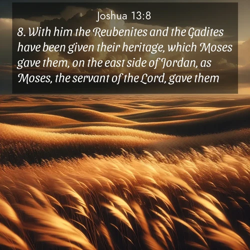 BBE Joshua 13:8 overlaying nature image scene: Prairie grass waves like a golden ocean. Storm clouds build towers on the horizon.;8. With him the Reubenites and the Gadites have been given their heritage, which Moses gave them, on the east side of Jordan, as Moses, the servant of the Lord, gave them;
