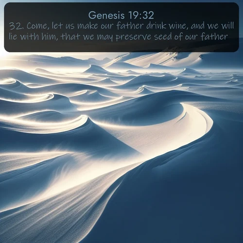 citation biblique : 32. Come, let us make our father drink wine, and we will lie with him, that we may preserve seed of our father.
 sur fond image nature