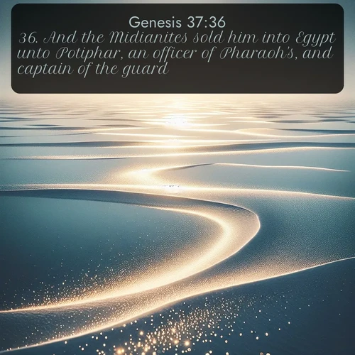 citation biblique : 36. And the Midianites sold him into Egypt unto Potiphar, an officer of Pharaoh&#039;s, and captain of the guard.
 sur fond image nature