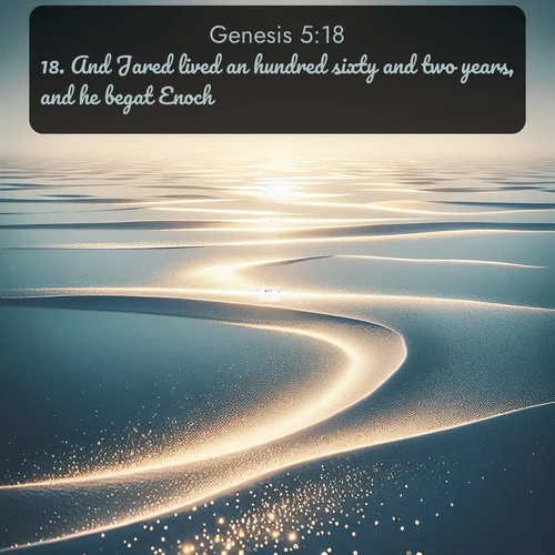 citation biblique : 18. And Jared lived an hundred sixty and two years, and he begat Enoch:
 sur fond image nature