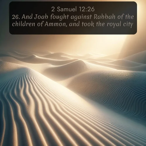 citation biblique : 26. And Joab fought against Rabbah of the children of Ammon, and took the royal city.
 sur fond image nature
