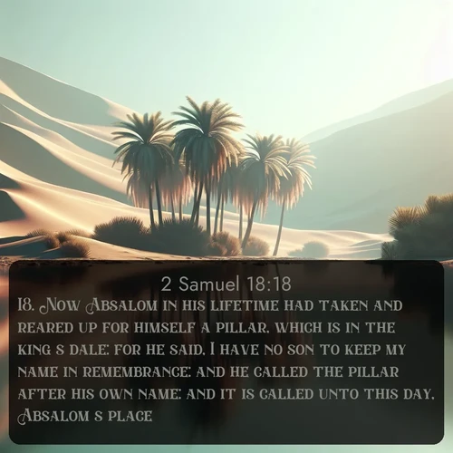 citation biblique : 18. Now Absalom in his lifetime had taken and reared up for himself a pillar, which is in the king&#039;s dale: for he said, I have no son to keep my name in remembrance: and he called the pillar after his own name: and it is called unto this day, Absalom&#039;s place.
 sur fond image nature