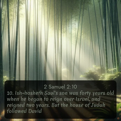 citation biblique : 10. Ish-bosheth Saul&#039;s son was forty years old when he began to reign over Israel, and reigned two years. But the house of Judah followed David.
 sur fond image nature