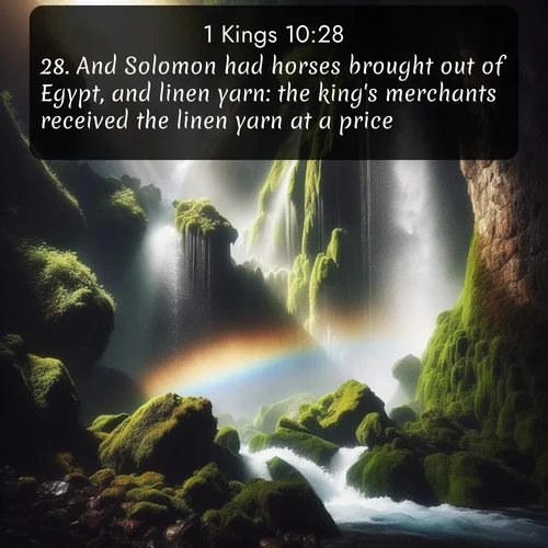 citation biblique : 28. And Solomon had horses brought out of Egypt, and linen yarn: the king&#039;s merchants received the linen yarn at a price.
 sur fond image nature