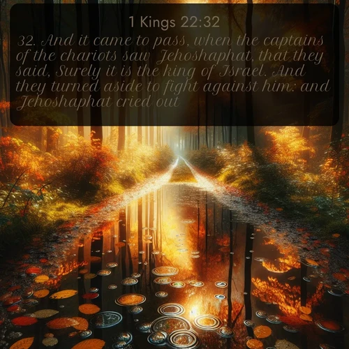 citation biblique : 32. And it came to pass, when the captains of the chariots saw Jehoshaphat, that they said, Surely it is the king of Israel. And they turned aside to fight against him: and Jehoshaphat cried out.
 sur fond image nature
