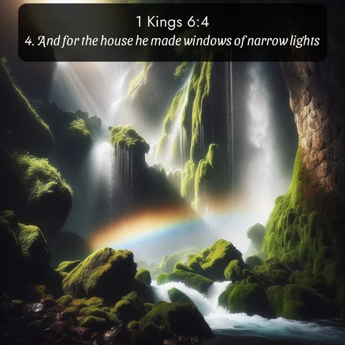 citation biblique : 4. And for the house he made windows of narrow lights.
 sur fond image nature