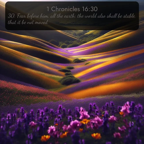 citation biblique : 30. Fear before him, all the earth: the world also shall be stable, that it be not moved.
 sur fond image nature