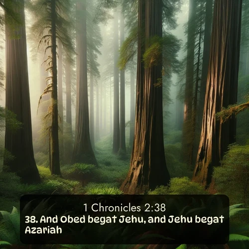 citation biblique : 38. And Obed begat Jehu, and Jehu begat Azariah,
 sur fond image nature