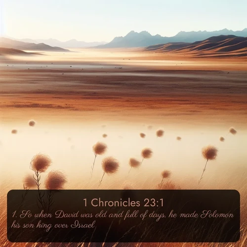 citation biblique : 1. So when David was old and full of days, he made Solomon his son king over Israel.
 sur fond image nature