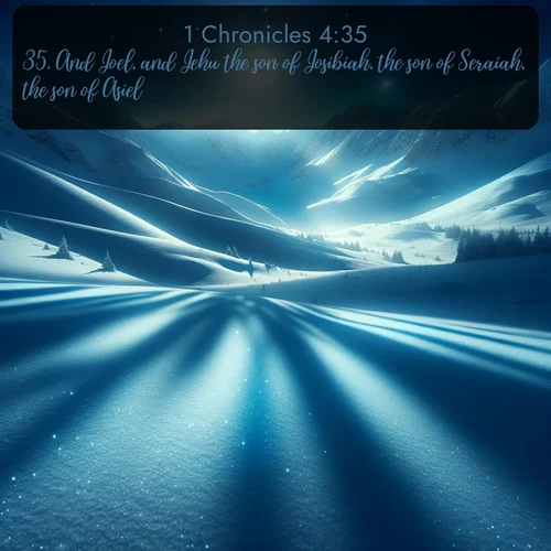 citation biblique : 35. And Joel, and Jehu the son of Josibiah, the son of Seraiah, the son of Asiel,
 sur fond image nature