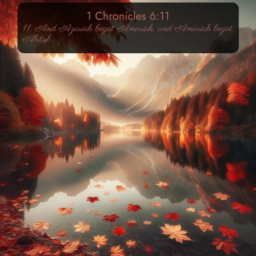 citation biblique : 11. And Azariah begat Amariah, and Amariah begat Ahitub,
 sur fond image nature
