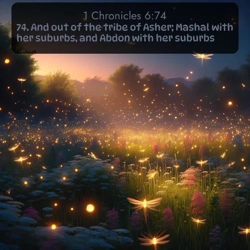 citation biblique : 74. And out of the tribe of Asher; Mashal with her suburbs, and Abdon with her suburbs,
 sur fond image nature