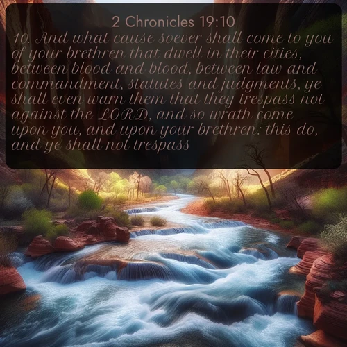 citation biblique : 10. And what cause soever shall come to you of your brethren that dwell in their cities, between blood and blood, between law and commandment, statutes and judgments, ye shall even warn them that they trespass not against the LORD, and so wrath come upon you, and upon your brethren: this do, and ye shall not trespass.
 sur fond image nature