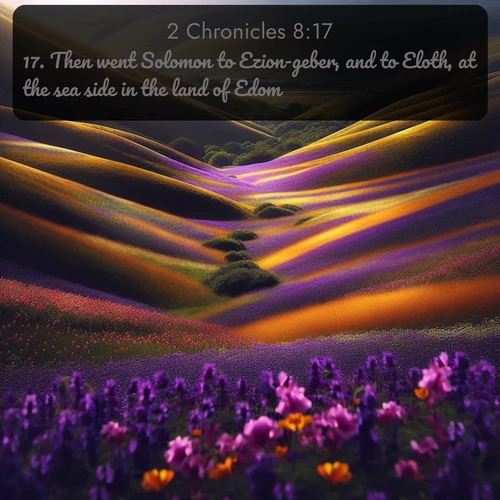 citation biblique : 17. Then went Solomon to Ezion-geber, and to Eloth, at the sea side in the land of Edom.
 sur fond image nature