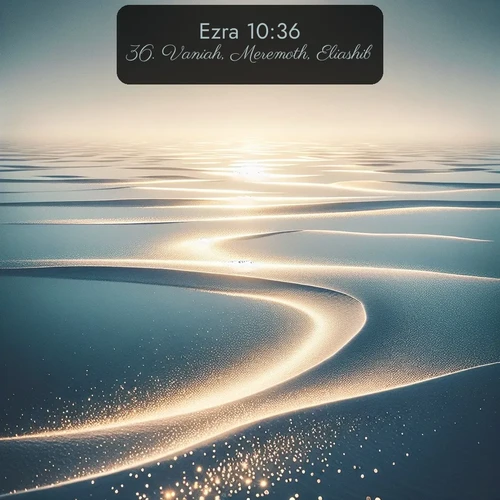 KJV Ezra  ; image nature: image with the bible verse :Vaniah, Meremoth, Eliashib, ; Browse a large collection of Bible verse images with photos showcasing the splendor of nature. Scenes of peaceful rivers, verdant valleys, and radiant skies enhance the inspiring verses. Each image reflects the serenity and joy of God&#039;s creation, with elegant text fonts. Download and share verses such as KJV Ezra 10:36. Current verse is overlayed with the thematic nature scene : Summer heat waves ripple above salt flats stretching to the horizon. ; 10:36