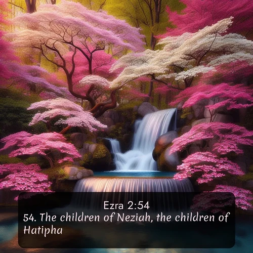 citation biblique : 54. The children of Neziah, the children of Hatipha.
 sur fond image nature
