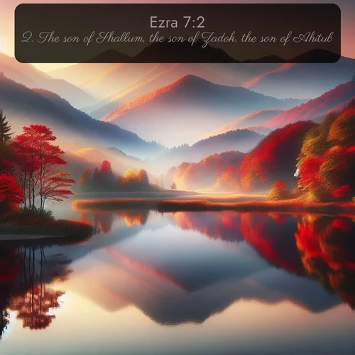 citation biblique : 2. The son of Shallum, the son of Zadok, the son of Ahitub,
 sur fond image nature