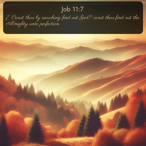 citation biblique : 7. Canst thou by searching find out God? canst thou find out the Almighty unto perfection?
 sur fond image nature