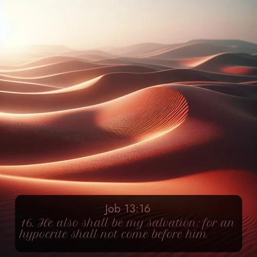 citation biblique : 16. He also shall be my salvation: for an hypocrite shall not come before him.
 sur fond image nature