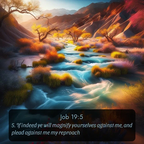 citation biblique : 5. If indeed ye will magnify yourselves against me, and plead against me my reproach:
 sur fond image nature