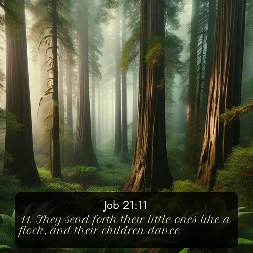 citation biblique : 11. They send forth their little ones like a flock, and their children dance.
 sur fond image nature