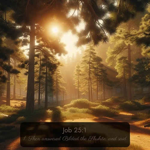 citation biblique : 1. Then answered Bildad the Shuhite, and said,
 sur fond image nature