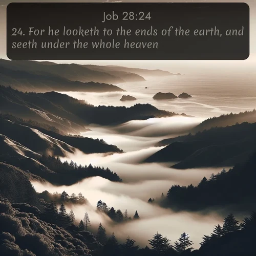 citation biblique : 24. For he looketh to the ends of the earth, and seeth under the whole heaven;
 sur fond image nature