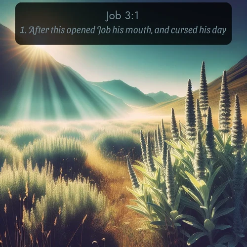 citation biblique : 1. After this opened Job his mouth, and cursed his day.
 sur fond image nature