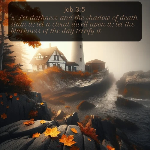 citation biblique : 5. Let darkness and the shadow of death stain it; let a cloud dwell upon it; let the blackness of the day terrify it.
 sur fond image nature