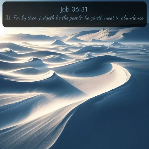 citation biblique : 31. For by them judgeth he the people; he giveth meat in abundance.
 sur fond image nature