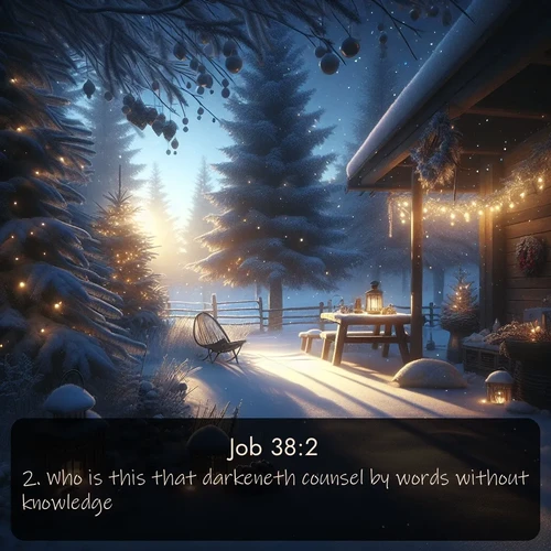 citation biblique : 2. Who is this that darkeneth counsel by words without knowledge?
 sur fond image nature