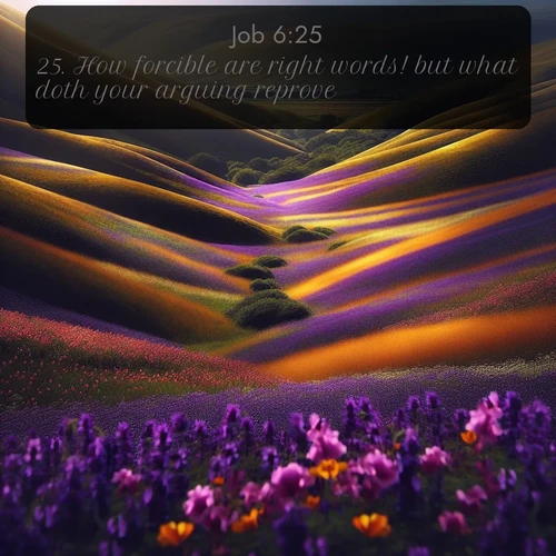 citation biblique : 25. How forcible are right words! but what doth your arguing reprove?
 sur fond image nature