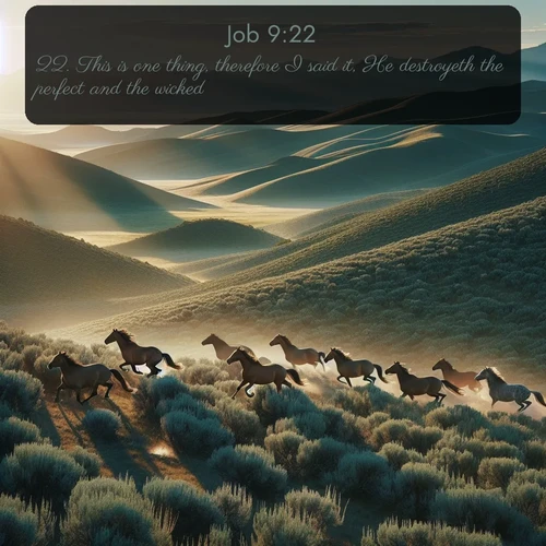 citation biblique : 22. This is one thing, therefore I said it, He destroyeth the perfect and the wicked.
 sur fond image nature