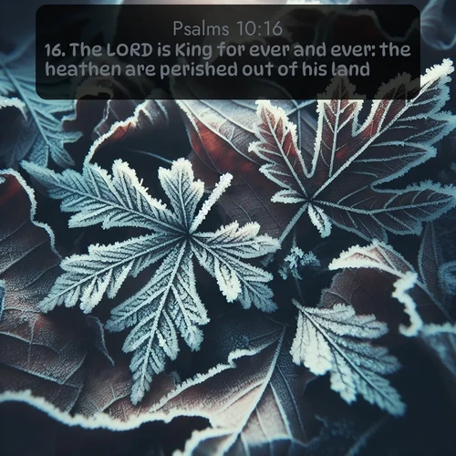 citation biblique : 16. The LORD is King for ever and ever: the heathen are perished out of his land.
 sur fond image nature