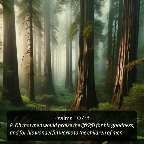 citation biblique : 8. Oh that men would praise the LORD for his goodness, and for his wonderful works to the children of men!
 sur fond image nature