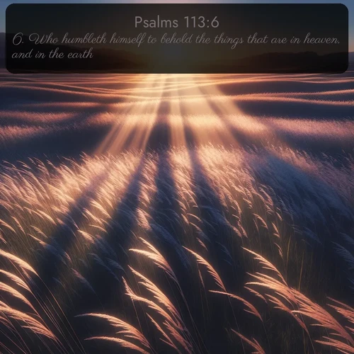 citation biblique : 6. Who humbleth himself to behold the things that are in heaven, and in the earth!
 sur fond image nature