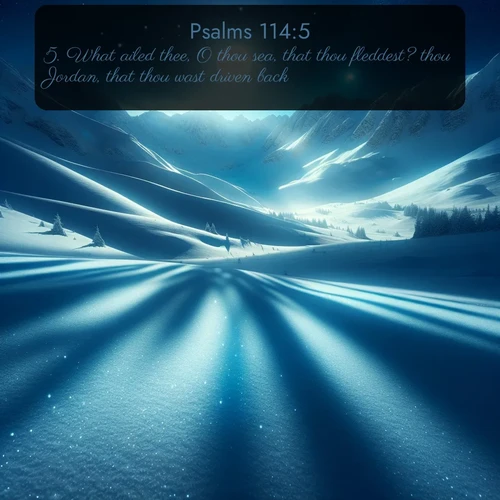 citation biblique : 5. What ailed thee, O thou sea, that thou fleddest? thou Jordan, that thou wast driven back?
 sur fond image nature