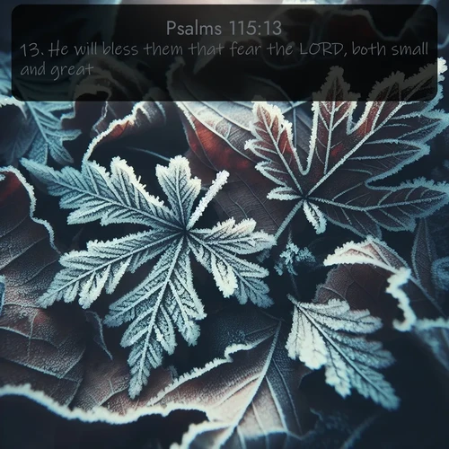 citation biblique : 13. He will bless them that fear the LORD, both small and great.
 sur fond image nature
