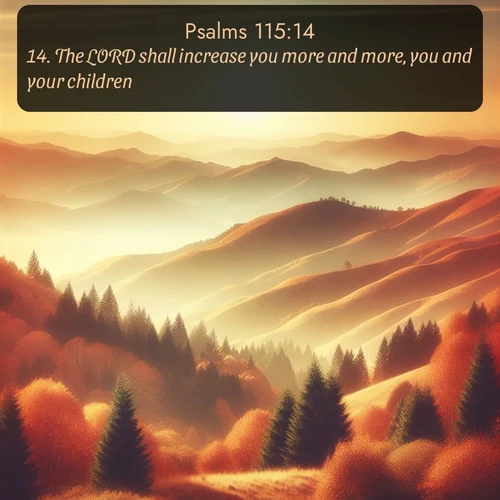 citation biblique : 14. The LORD shall increase you more and more, you and your children.
 sur fond image nature