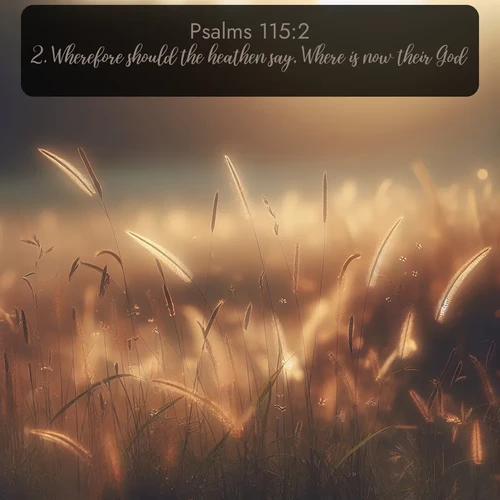 citation biblique : 2. Wherefore should the heathen say, Where is now their God?
 sur fond image nature