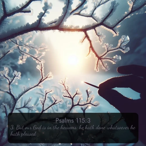 citation biblique : 3. But our God is in the heavens: he hath done whatsoever he hath pleased.
 sur fond image nature