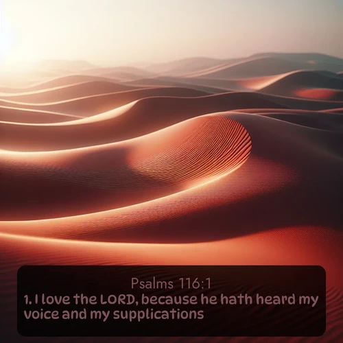 citation biblique : 1. I love the LORD, because he hath heard my voice and my supplications.
 sur fond image nature